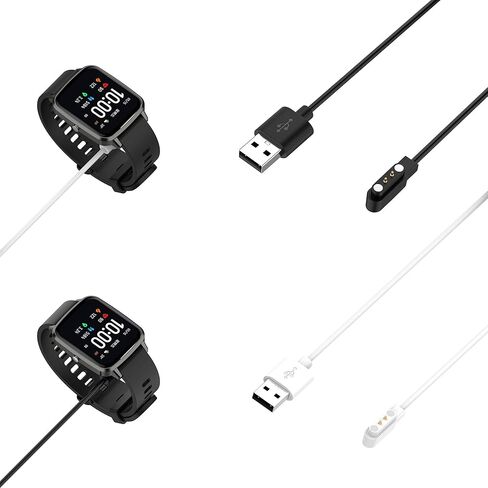 شاحن بديل متوافق مع كابل شاحن الساعة SKG V7 Pro / V7 بطول 1.9 قدم USB سلك شحن مغناطيسي لشاحن الساعة الذكية SKG V7 Pro (أسود وأبيض) in Kuwait