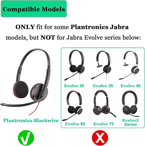 Ear Cushions for Plantronics Headset Ear Pads Replacement Foam Earpads Designed for Plantronics HW251N HW261N HW510 HW520 Blackwire C320 3210 3220 3320 Jabra PRO 920 Biz 2300 GN2000 Headphone (4 Pack) in Saudi Arabia