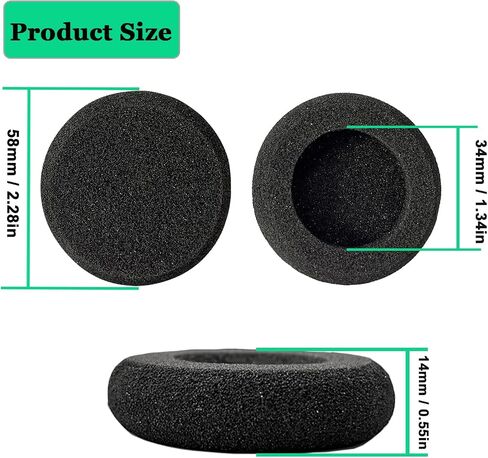 Ear Cushions for Plantronics Headset Ear Pads Replacement Foam Earpads Designed for Plantronics HW251N HW261N HW510 HW520 Blackwire C320 3210 3220 3320 Jabra PRO 920 Biz 2300 GN2000 Headphone (4 Pack) in Saudi Arabia