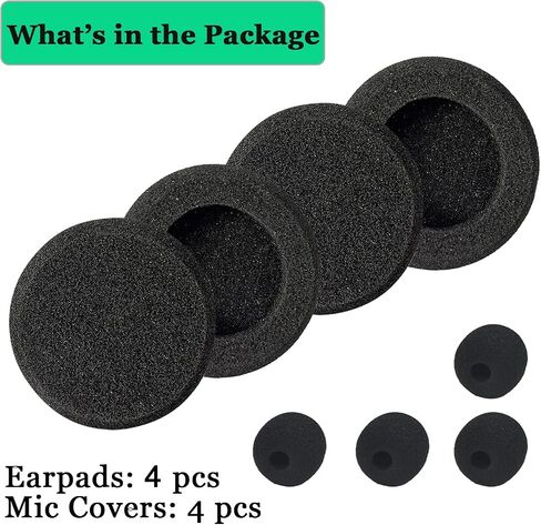 Ear Cushions for Plantronics Headset Ear Pads Replacement Foam Earpads Designed for Plantronics HW251N HW261N HW510 HW520 Blackwire C320 3210 3220 3320 Jabra PRO 920 Biz 2300 GN2000 Headphone (4 Pack) in Saudi Arabia