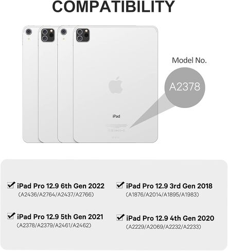 حافظة لوحة مفاتيح لجهاز iPad Pro مقاس 12.9 بوصة (الجيل السادس - 2022) مغناطيسية قابلة للفصل من CHESONA، لوحة تتبع متعددة اللمس، إضاءة خلفية بـ 7 ألوان، لوحة مفاتيح بلوتوث مغناطيسية مع مسند لجهاز iPad Pro 12.9 الجيل السادس/الخامس/الرابع/الثالث in Kuwait