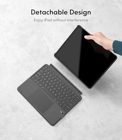 حافظة لوحة مفاتيح لجهاز iPad Pro مقاس 12.9 بوصة (الجيل السادس - 2022) مغناطيسية قابلة للفصل من CHESONA، لوحة تتبع متعددة اللمس، إضاءة خلفية بـ 7 ألوان، لوحة مفاتيح بلوتوث مغناطيسية مع مسند لجهاز iPad Pro 12.9 الجيل السادس/الخامس/الرابع/الثالث in Kuwait