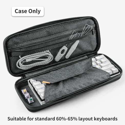 KEMOVE Keyboard Carrying Case, Portable Mechanical Keyboard Case, Durable Exterior, Zipper Enclosure, Mesh Interior Pocket for 60 to 72 Keys Wired/Wireless Bluetooth Mechanical Gaming Keyboard in Kuwait