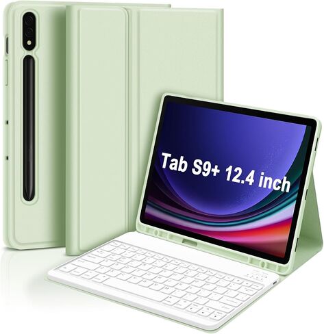 GOKOCO Samsung Galaxy Tab S9 Plus/S9 FE+ 12.4 inch 2023 Keyboard Case with S Pen Holder,S9+ Detachable Wireless Bluetooth Keyboard for Model (SM-X810/X816B/X610/X616B)-Black in Kuwait