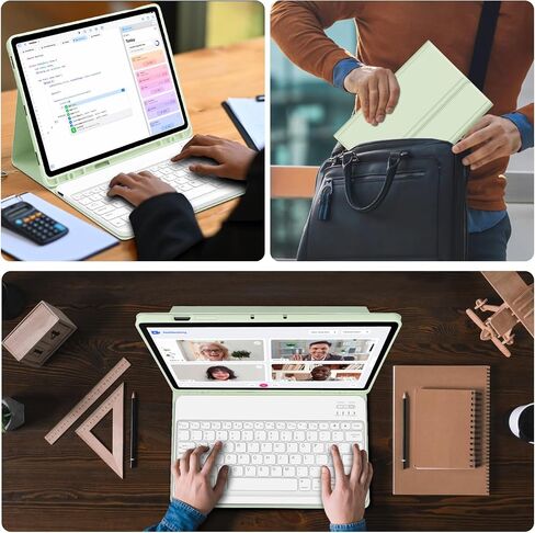 GOKOCO Samsung Galaxy Tab S9 Plus/S9 FE+ 12.4 inch 2023 Keyboard Case with S Pen Holder,S9+ Detachable Wireless Bluetooth Keyboard for Model (SM-X810/X816B/X610/X616B)-Black in Kuwait