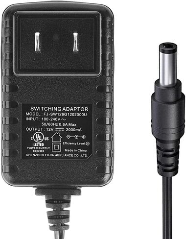 2-Pack AC 100-240V to DC 12V 2A Power Supply Adapter,12 Volt 2 Amp Power Adaptor 5.5mm X 2.1mm,Work with CCTV Camera/DVR/NVR/Led Strip Lights/Router/Monitor/Keyboard,UL Listed in Saudi Arabia