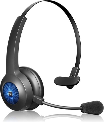ELEVOC Trucker Bluetooth Headset with Microphone, Wireless Headset with AI Noise Cancelling, 35 Hrs Talk Time On-Ear Headphone with Mute Button for Trucker, WFH, Skype, Zoom Meeting, Call Center in Kuwait