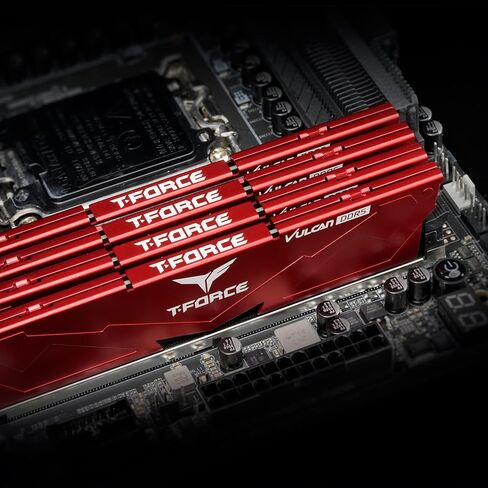 TEAMGROUP T-Force Vulcan DDR5 32GB (2x16GB) 6000MHz (PC5-48000) CL38 وحدة ذاكرة سطح المكتب رام (أسود) لمجموعة شرائح 600 700 XMP 3.0 جاهزة - FLBD532G6000HC38ADC01 in Kuwait