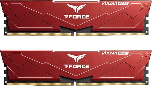 TEAMGROUP T-Force Vulcan DDR5 32GB (2x16GB) 6000MHz (PC5-48000) CL38 وحدة ذاكرة سطح المكتب رام (أسود) لمجموعة شرائح 600 700 XMP 3.0 جاهزة - FLBD532G6000HC38ADC01 in Kuwait