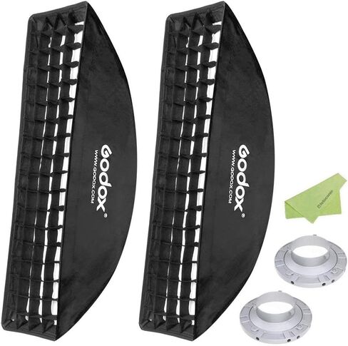 Godox 9"x 35" 22x90cm Honeycomb Grid Softbox with Bowens Mount Speedring for Photo Strobe Studio Flash Light [2-Pack] in Saudi Arabia