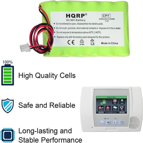 HQRP Battery 2200mAh Compatible with Ademco Honeywell Lynx LYNXRCHKITHC LYNXRCHKIT-HC K5109 781410403291 55026089 WALYNX-RCHB-SC WALYNXRCHBSC LYNXRCHKIT-SC Replacement in Kuwait