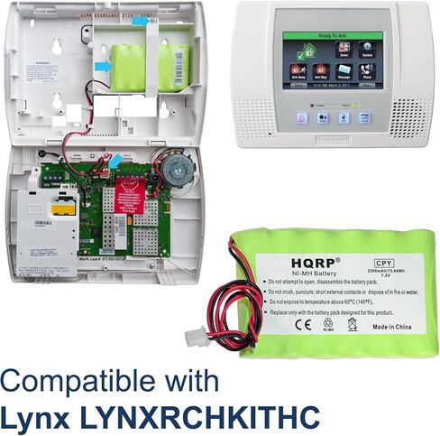 HQRP Battery 2200mAh Compatible with Ademco Honeywell Lynx LYNXRCHKITHC LYNXRCHKIT-HC K5109 781410403291 55026089 WALYNX-RCHB-SC WALYNXRCHBSC LYNXRCHKIT-SC Replacement in Kuwait