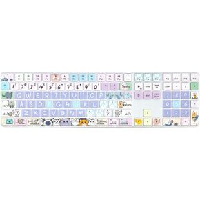 Keyboard Cover Skin for 2021 New Apple iMac Magic Keyboard (Model: A2520) with Numeric Keypad & Touch ID, Cute Printing Silicone Keyboard Protector,Cute Cat in Kuwait