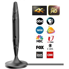 هوائي التلفزيون الرقمي الداخلي المضخم - أفضل مضخم صوت قوي ومعزز للإشارة ويصل نطاقه إلى أكثر من 350 ميلاً، ويدعم أجهزة التلفاز الذكية والأقدم بدقة 8K 4K Full HD مع كابل محوري بطول 9.9 قدم [إصدار 2023] in Kuwait