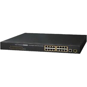 Lorex 16 Port PoE+ Switch for IP Security Camera Systems, Power Over Ethernet Switch for High Speed Transmission, Adds 16 Channels to Existing NVR, 220W Total Power, 1 Gigabit in Kuwait