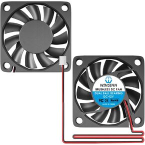 WINSINN DC 60mm Fan 24V 6010 Dual Ball Bearing Brushless Cooling 60mmx10mm 2PIN (Pack of 2Pcs)