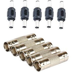 DC/BNC Connector Component: 5 BNC Coupler+5 DC Adapter Female to Female+5 DC Adapter Male to Male,for Indoor and Outdoor CCTV Home Security Surveillance Wire Connection.(15 Pack) in Kuwait
