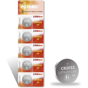 PGSONIC CR2032 3V Lithium Battery (5pcs) in Kuwait