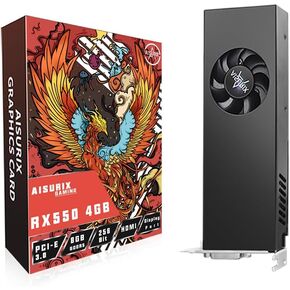 بطاقة رسومات AISURIX RX 550 سعة 4 جيجابايت، بطاقة فيديو كمبيوتر LP GDDR5 128 بت مع منافذ HDMI/DVI، بطاقة رسومات DirectX 12 PCI Express 3.0X8 GPU لأجهزة الكمبيوتر الشخصية للألعاب (النمط 2) in Kuwait