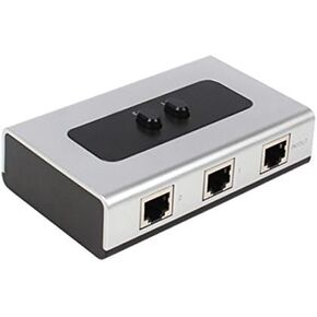 2Port RJ45 Gigabit Ethernet RJ45 صندوق اختيار مقسم لشبكة 100M/1000M