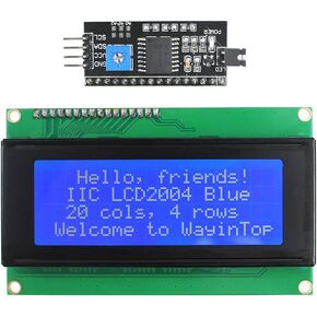 WayinTop 20x4 2004 LCD Display Module with IIC/I2C/TWI Serial Interface Adapter (Yellow Green/2004)