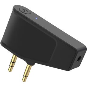 Asobilor Bluetooth 5.3 Adapter for All Headphones, 2 in 1 Airplane Bluetooth Adapter with 3.5mm Aux Jack Compatible with Airplane/Home TV/Gym/Boats/car, Foldable Single/Double Gold Plug in Kuwait