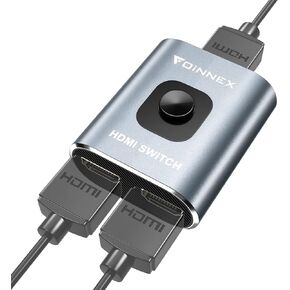 FOINNEX HDMI Switch, Bidirectional HDMI Adapter, 4K@60Hz HDMI Splitter 2 in 1 Out Support PS4/3, Xbox, NS, Blu-Ray Player, Roku (One time 1 Display)