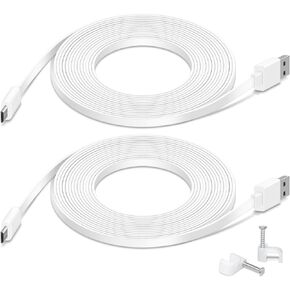 كيبل تمديد طاقة مسطح بطول 16.4 قدم متوافق مع كاميرا وايز كام بان وكاسا وكاميرا واي اي دوم هوم وفوربو دوج ونيست كام وبلينك وكاميرا كلاود وكيبل شحن متين لكاميرا المراقبة من قطعتين in Kuwait