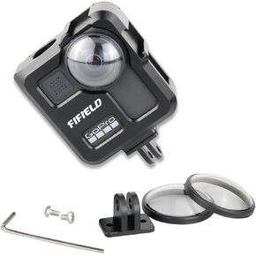 هيكل هيكل FIFIELD قفص حماية من سبائك الألومنيوم باستخدام الحاسب الآلي لكاميرا GoPro Max