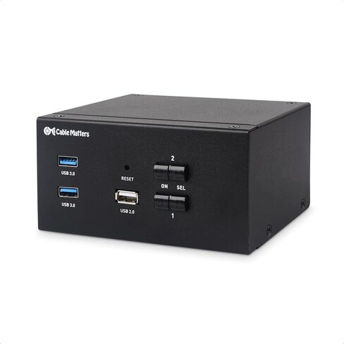 Cable Matters 4K 60Hz Dual HDMI KVM Switch for 2 Computers with USB 3.0 Ports, Support Keyboard-Based Hotkey Switching, USB 3.0 HDMI KVM 2 Monitors/KVM Dual HDMI with Keyboard Shortcut Switching in Saudi Arabia