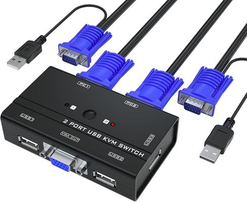 Yinker 2 in 1 Out VGA KVM Switch for 2 Computers 1 Monitor 1080P in Saudi Arabia