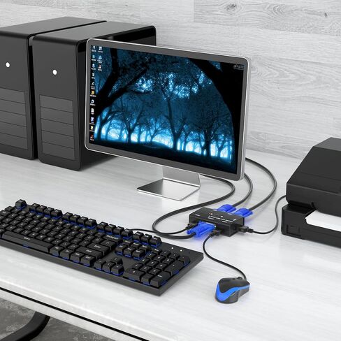 Yinker 2 in 1 Out VGA KVM Switch for 2 Computers 1 Monitor 1080P in Saudi Arabia