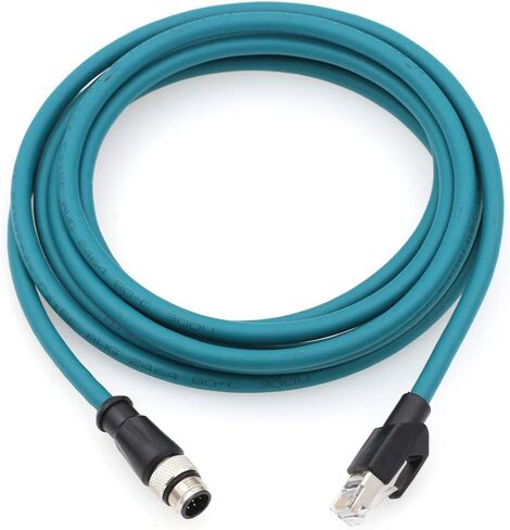 كابل HangTon Ethernet M12 8 Pin A-Coded RJ45 لـ Cognex In-Sight 5000 7000، DMR 200 500، ism1400 PLC إلى جهاز توجيه الشبكة PC 1 متر in Kuwait