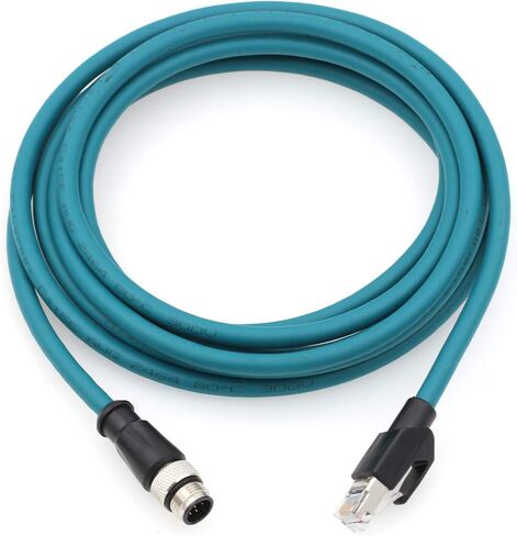 كابل HangTon Ethernet M12 8 Pin A-Coded RJ45 لـ Cognex In-Sight 5000 7000، DMR 200 500، ism1400 PLC إلى جهاز توجيه الشبكة PC 1 متر in Kuwait