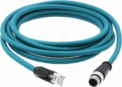 كابل HangTon Ethernet M12 8 Pin A-Coded RJ45 لـ Cognex In-Sight 5000 7000، DMR 200 500، ism1400 PLC إلى جهاز توجيه الشبكة PC 1 متر in Kuwait