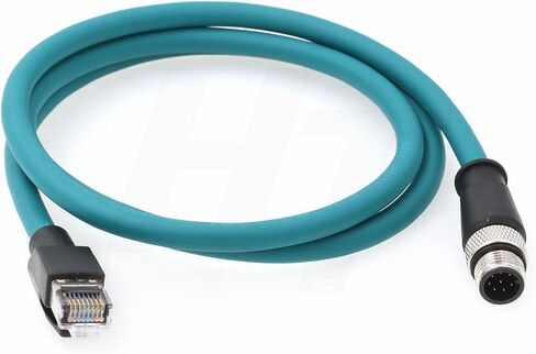 كابل HangTon Ethernet M12 8 Pin A-Coded RJ45 لـ Cognex In-Sight 5000 7000، DMR 200 500، ism1400 PLC إلى جهاز توجيه الشبكة PC 1 متر in Kuwait