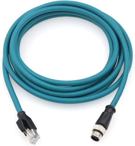 كابل HangTon Ethernet M12 8 Pin A-Coded RJ45 لـ Cognex In-Sight 5000 7000، DMR 200 500، ism1400 PLC إلى جهاز توجيه الشبكة PC 1 متر in Kuwait