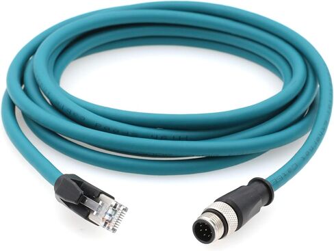 كابل HangTon Ethernet M12 8 Pin A-Coded RJ45 لـ Cognex In-Sight 5000 7000، DMR 200 500، ism1400 PLC إلى جهاز توجيه الشبكة PC 1 متر in Kuwait