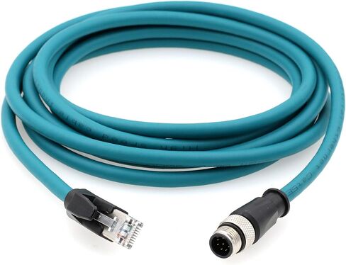 كابل HangTon Ethernet M12 8 Pin A-Coded RJ45 لـ Cognex In-Sight 5000 7000، DMR 200 500، ism1400 PLC إلى جهاز توجيه الشبكة PC 1 متر in Kuwait