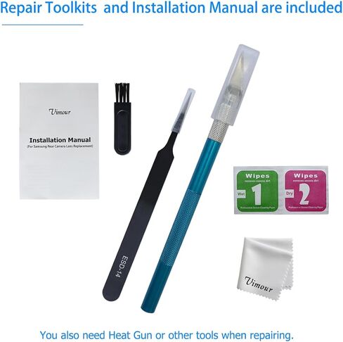 Vimour 2 Pieces OEM Rear Camera Glass Lens Replacement for Samsung Galaxy S20 with Adhesive and Repair Toolkit in Kuwait