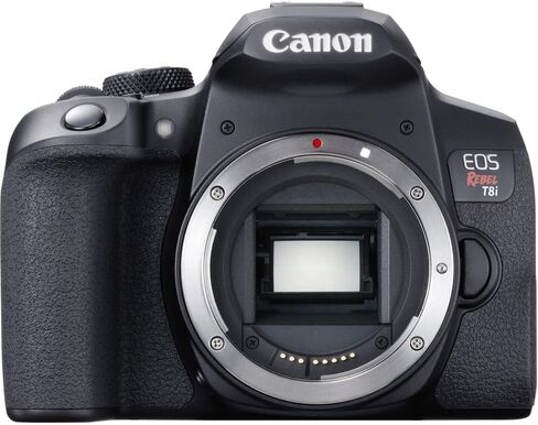 كاميرا Canon EOS Rebel T8i DSLR (الهيكل فقط) (3924C001) + شاشة 4K + Rode VideoMic + بطاقة ذاكرة سعة 64 جيجابايت + 3 بطاريات LPE17 + قارئ بطاقات + ضوء LED + برنامج Corel Photo Software + حقيبة + المزيد (متجددة) in Saudi Arabia