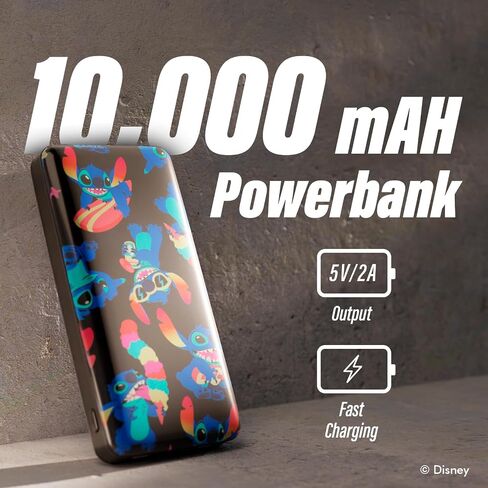 Disney Lilo and Stitch 10,000Mah Power Bank- Universally Compatible Portable Phone Charger Battery Pack w/USB Charging Port- Stitch Gifts for Women, Men, Teens and All Fans of Stitch Stuff in Saudi Arabia