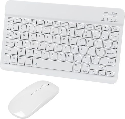 Bluetooth Wireless Keyboard and Mouse Combo,Ultra-Slim Ergonomic Small Rechargeable Bluetooth Keyboard Mouse Set for Apple iPad iPhone Samsung Tablet Phone Android PC Computer Mac Smartphone(Pink) in Kuwait