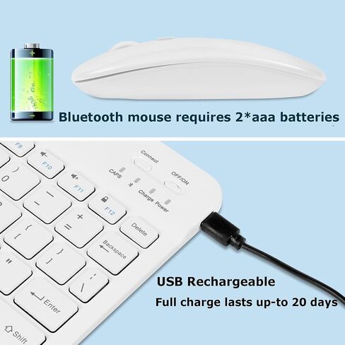 Bluetooth Wireless Keyboard and Mouse Combo,Ultra-Slim Ergonomic Small Rechargeable Bluetooth Keyboard Mouse Set for Apple iPad iPhone Samsung Tablet Phone Android PC Computer Mac Smartphone(Pink) in Kuwait