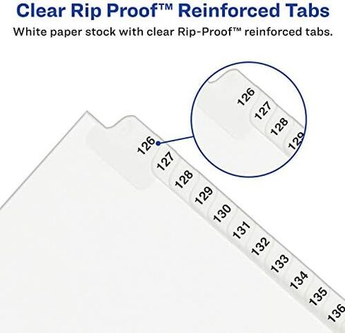 Avery 1-25 Legal Exhibit Dividers for 3 Ring Binders, 25-Tab Sets, Allstate Style, 5 Binder Divider Sets (24761) in Kuwait