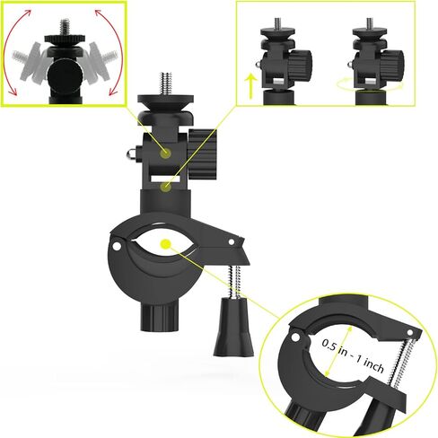 Clifod Gooseneck Pole Mount for Ring Light Webcam, 11'' Flexible Rod Extension Arm Ring Light Attachment in Kuwait