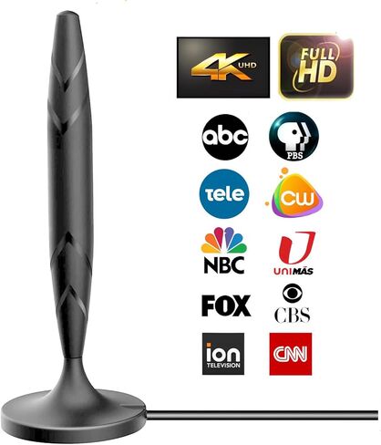 هوائي التلفزيون الرقمي الداخلي المضخم - أفضل مضخم صوت قوي ومعزز للإشارة ويصل نطاقه إلى أكثر من 350 ميلاً، ويدعم أجهزة التلفاز الذكية والأقدم بدقة 8K 4K Full HD مع كابل محوري بطول 9.9 قدم [إصدار 2023] in Kuwait