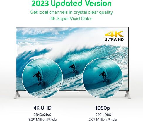 هوائي التلفزيون الرقمي الداخلي المضخم - أفضل مضخم صوت قوي ومعزز للإشارة ويصل نطاقه إلى أكثر من 350 ميلاً، ويدعم أجهزة التلفاز الذكية والأقدم بدقة 8K 4K Full HD مع كابل محوري بطول 9.9 قدم [إصدار 2023] in Kuwait