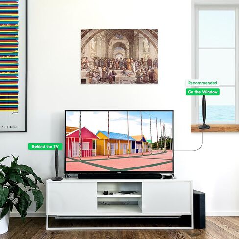 هوائي التلفزيون الرقمي الداخلي المضخم - أفضل مضخم صوت قوي ومعزز للإشارة ويصل نطاقه إلى أكثر من 350 ميلاً، ويدعم أجهزة التلفاز الذكية والأقدم بدقة 8K 4K Full HD مع كابل محوري بطول 9.9 قدم [إصدار 2023] in Kuwait