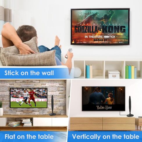 هوائي التلفزيون الرقمي الداخلي المضخم - أفضل مضخم صوت قوي ومعزز للإشارة ويصل نطاقه إلى أكثر من 350 ميلاً، ويدعم أجهزة التلفاز الذكية والأقدم بدقة 8K 4K Full HD مع كابل محوري بطول 9.9 قدم [إصدار 2023] in Kuwait